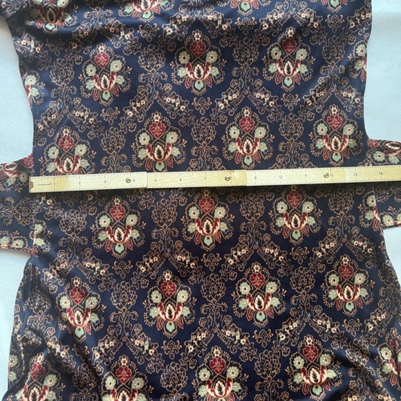 Tory Burch Tilda Silk Jersey Printed Belted Dress Damask Parsley 3/4 sleeves - Picture 8 of 12